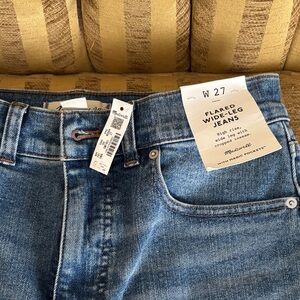 Madewell Flared Wide-Leg Blue Jeans